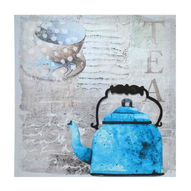 Quadro Tela Teiera Blu Metallo cm.40x40 | Montemaggi