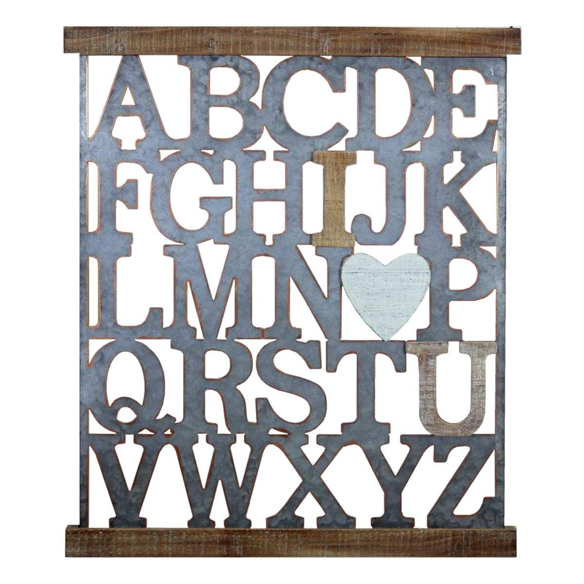 Quadro Pannello Metallo Legno con Scritte cm.62 | Innova