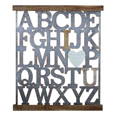 Quadro Pannello Metallo Legno con Scritte cm.62 | Innova