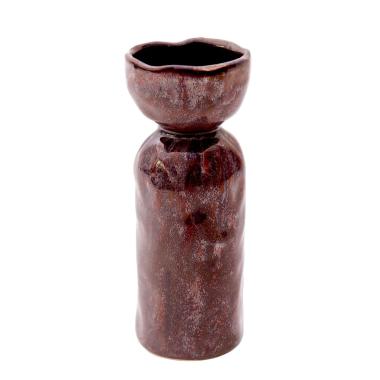 Vaso Ceramica Tulip Marrone cm.6x6xh15,5 | Innova