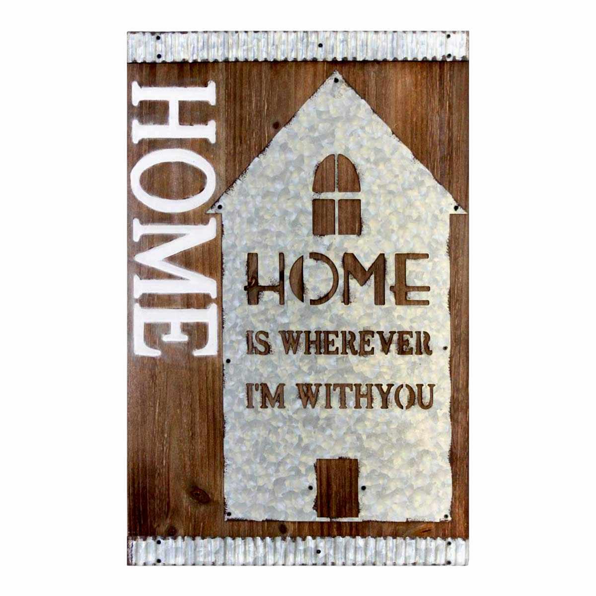 Quadro Pannello Legno Metallo home cm.40x60 | Innova