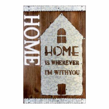 Quadro Pannello Legno Metallo home cm.40x60 | Innova