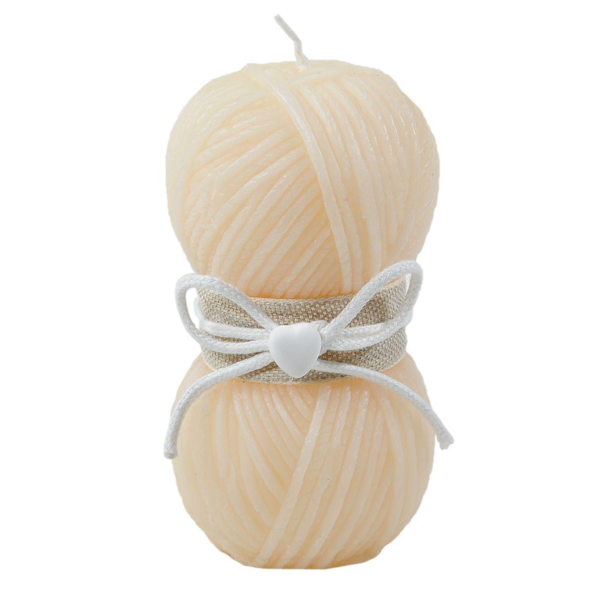 Candela Gomitolo Profumata Avorio cm.14 |Cereria Parma