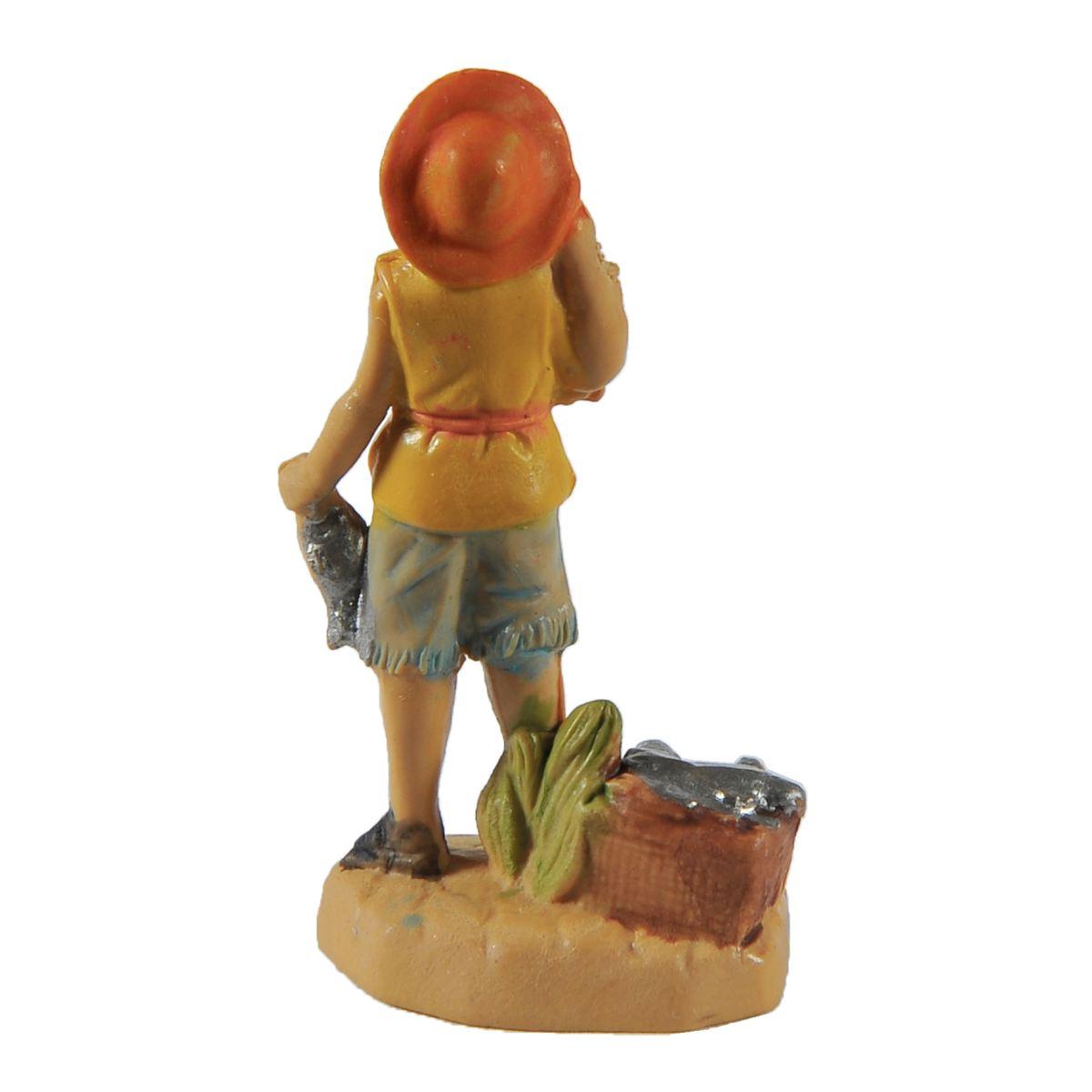 Statua cm.4 Pescivendolo | Rossi Rosa