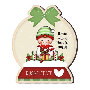 Calamita Natalizia Legno Elfo cm.7,5x9 |Angolo Idee