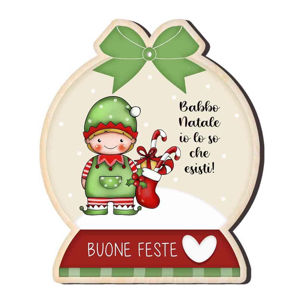 Calamita Natalizia Legno Elfo cm.7,5x9 |Angolo Idee