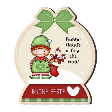 Calamita Natalizia Legno Elfo cm.7,5x9 |Angolo Idee