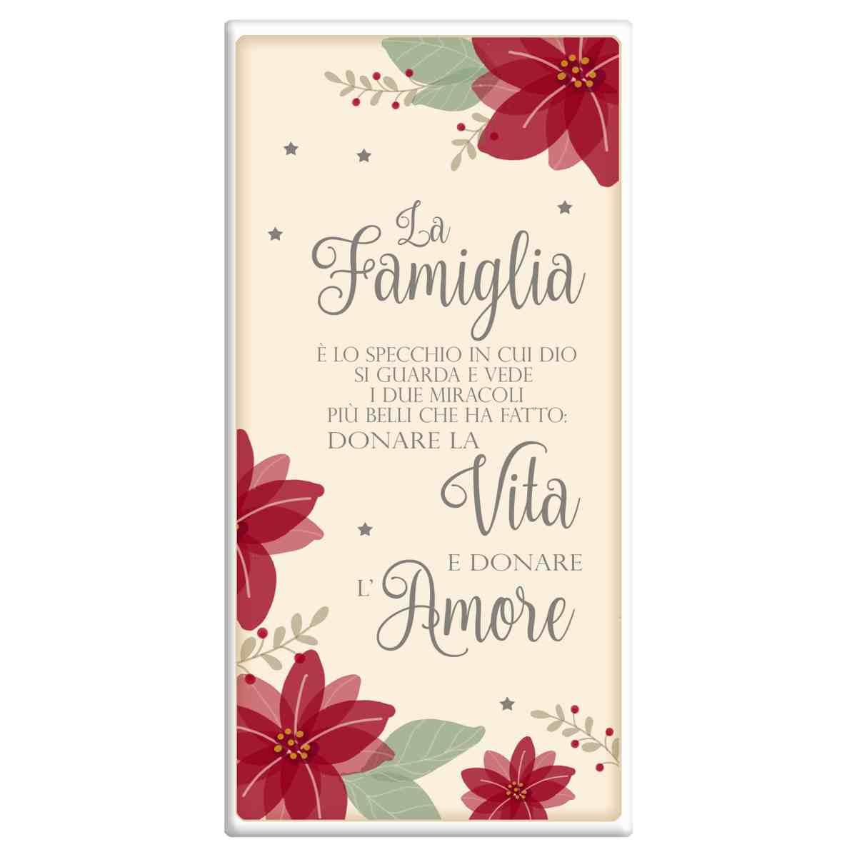 Targa Natalizia Legno Rettangolare Famiglia cm.18x36 |Angolo Idee