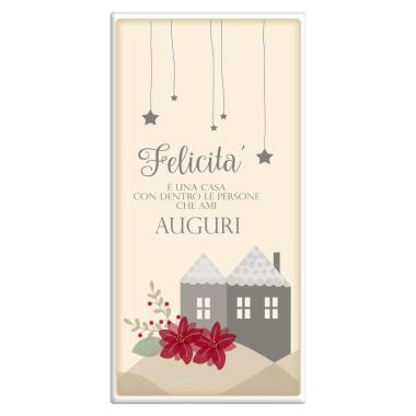 Targa Natalizia Legno Rettangolare Auguri cm.18x36 |Angolo Idee