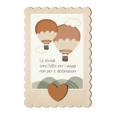 Targa Natalizia Legno Rettangolare con Frase cm.16x24 |Angolo Idee