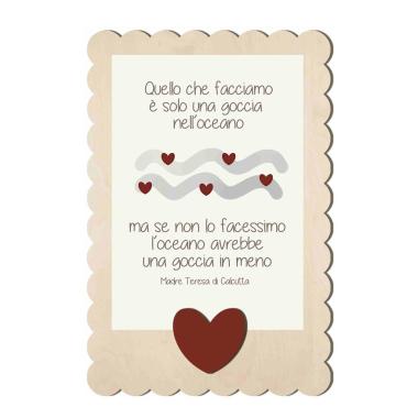 Targa Natalizia Legno Rettangolare con Frase cm.16x24 |Angolo Idee