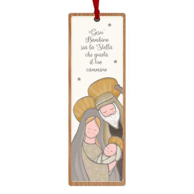 Segnalibro Legno con Nativit e Dedica cm.6x18 |Angolo Idee