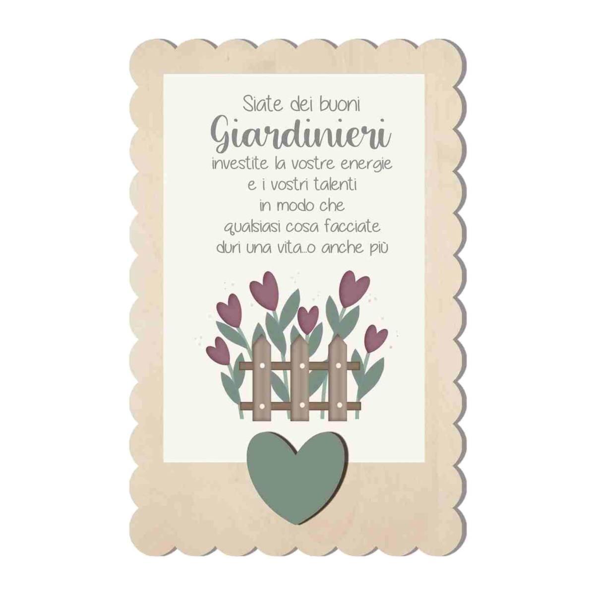 Calamita Legno Dedica ai Giardinieri cm.9 |Angolo Idee
