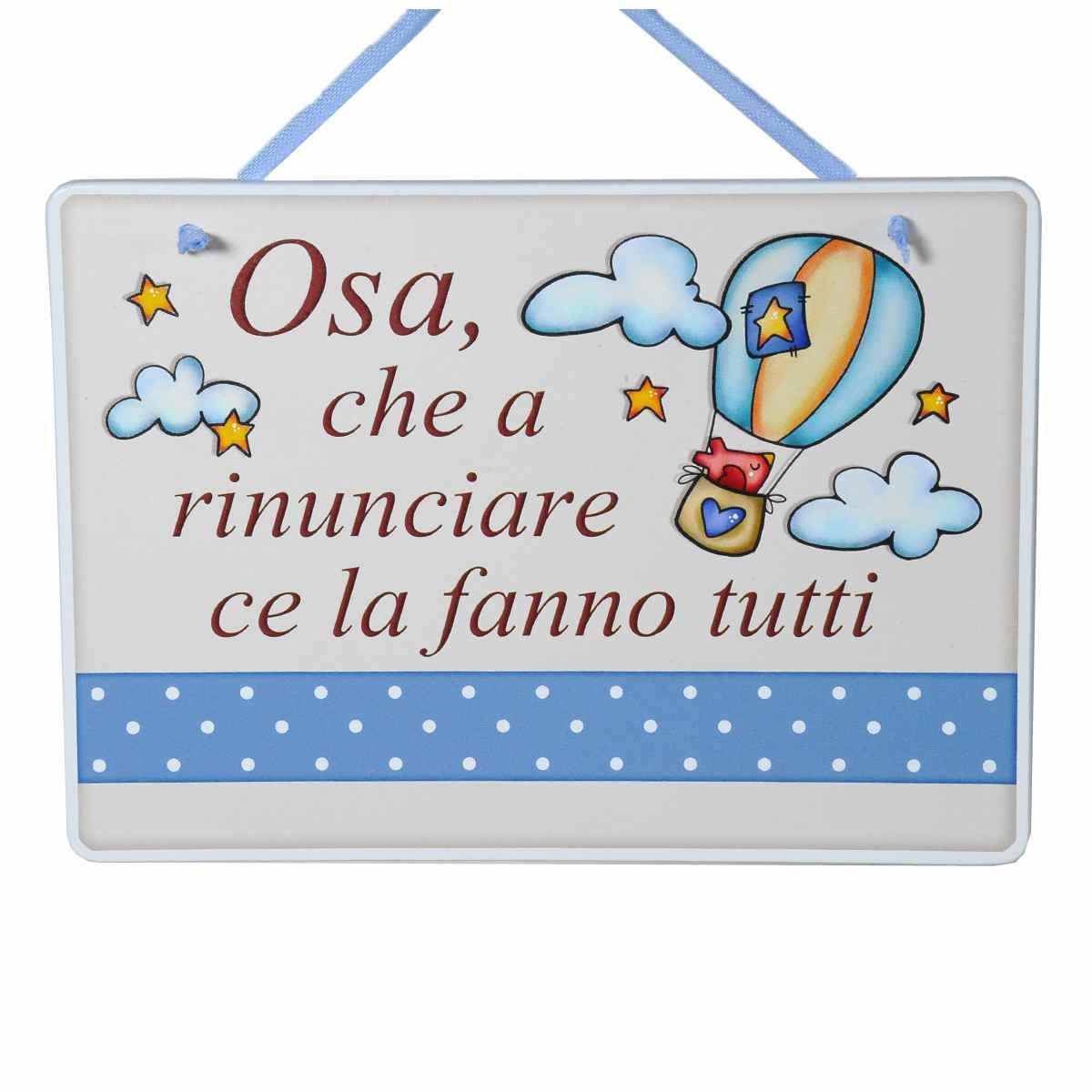 Targa Natalizia Legno Rettangolare con Frase cm.17x12 |Angolo Idee