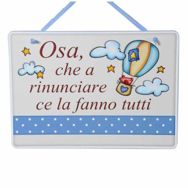 Targa Natalizia Legno Rettangolare con Frase cm.17x12 |Angolo Idee