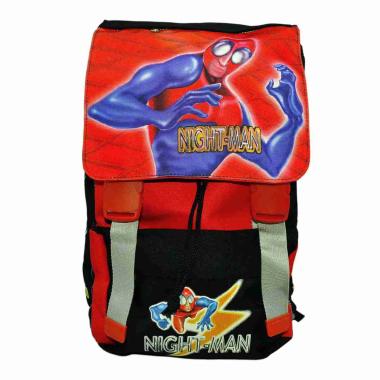 Zaino Medio Nigt-Man Rosso/Nero Estensibile cm.25x15x40 |M2 Store