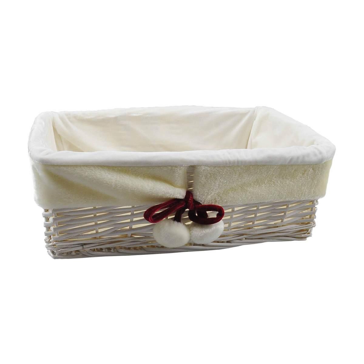 Cesto Natale Rettangolare Bianco cm.45x34xh16 G |M2 Store