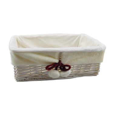 Cesto Natale Rettangolare Bianco cm.45x34xh16 G |M2 Store