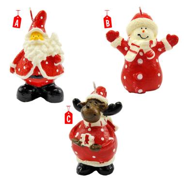 Candela Natale cm.9 Disponibili 3 Soggetti |M2 Store