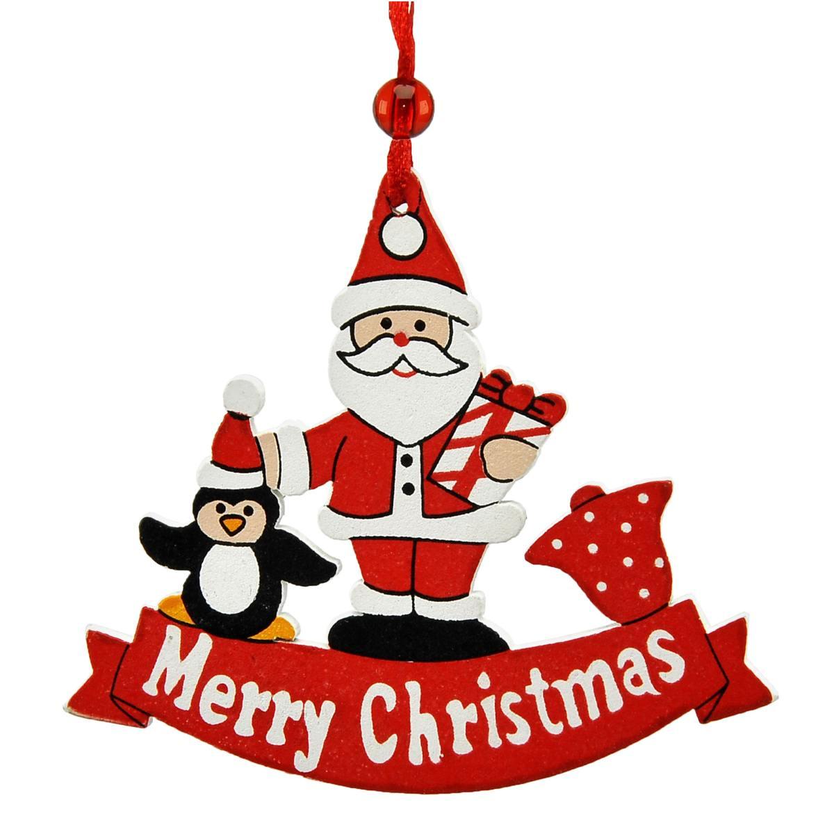 Decorazione Natalizia Babbo Natale Pupazzo Legno pz.2 |M2 Store