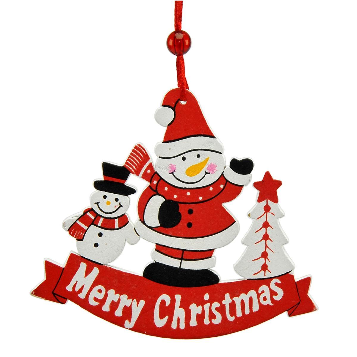 Decorazione Natalizia Babbo Natale Pupazzo Legno pz.2 |M2 Store