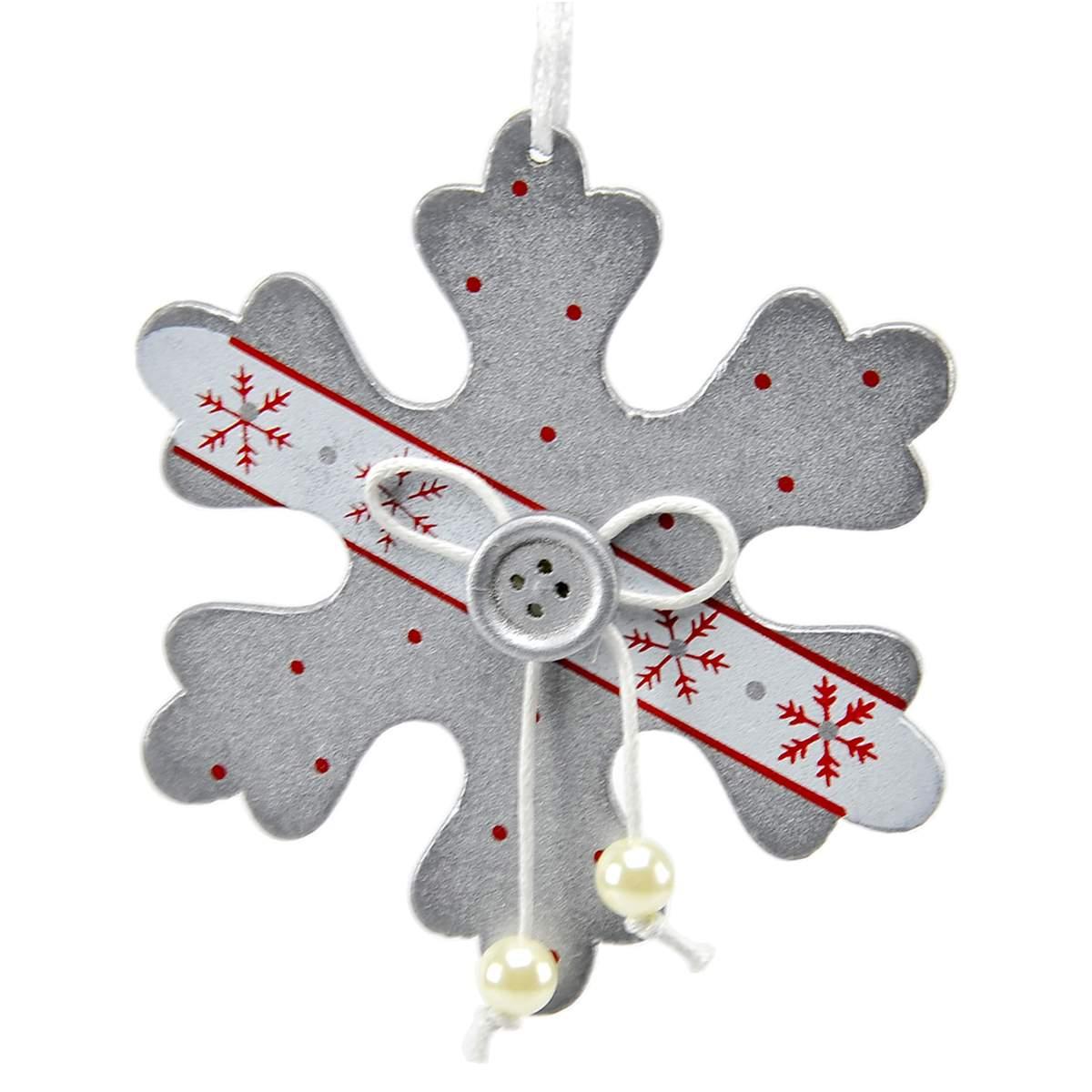 Decorazione Natalizia Soggetti Legno Argento pz.2 |M2 Store