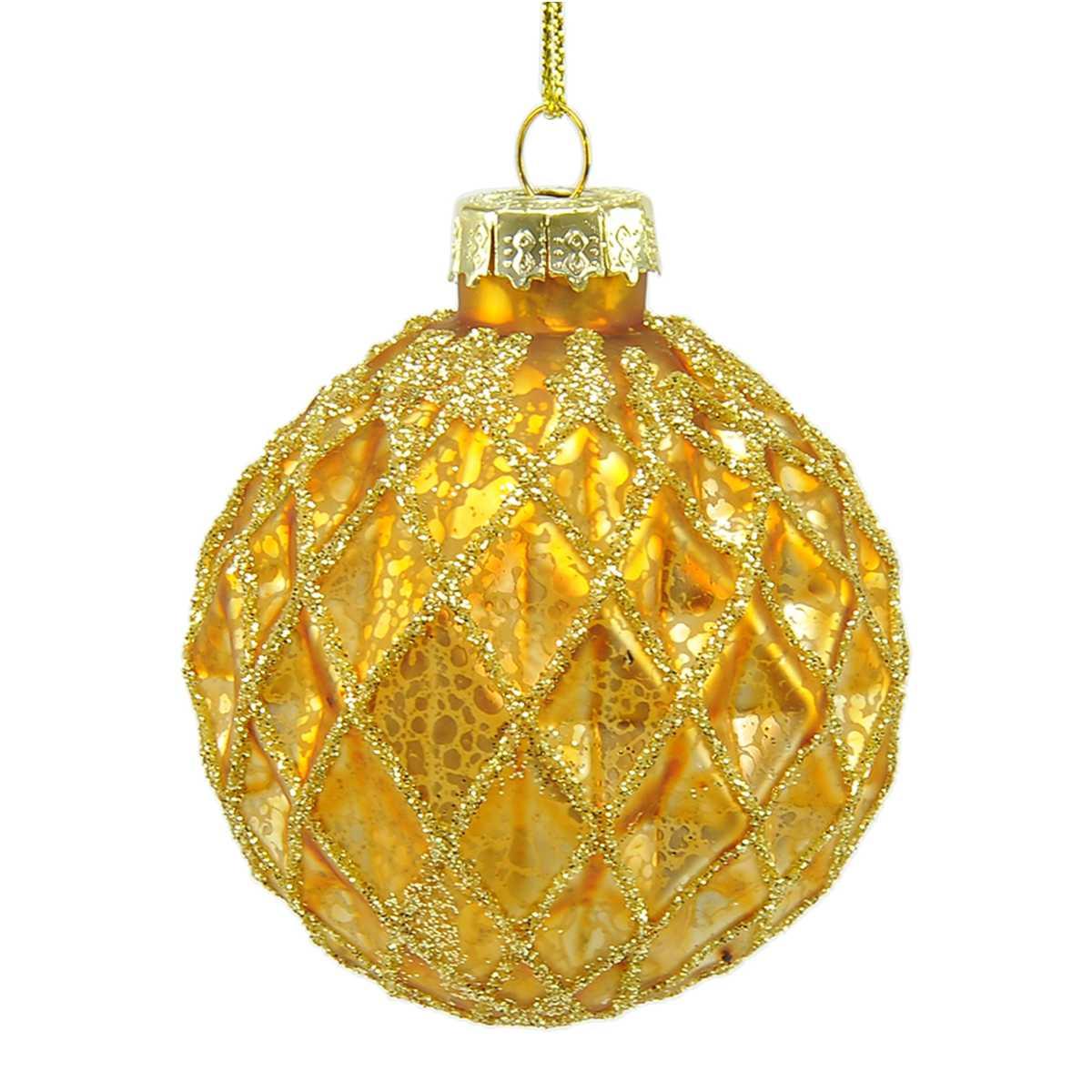 Pallina Natale Vetro cm.6 Oro Intagliata |Universl