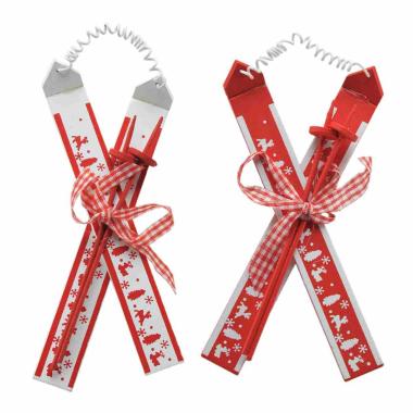 Decorazione Natalizia Sci Legno cm.7xh16 2 Colori |M2 Store
