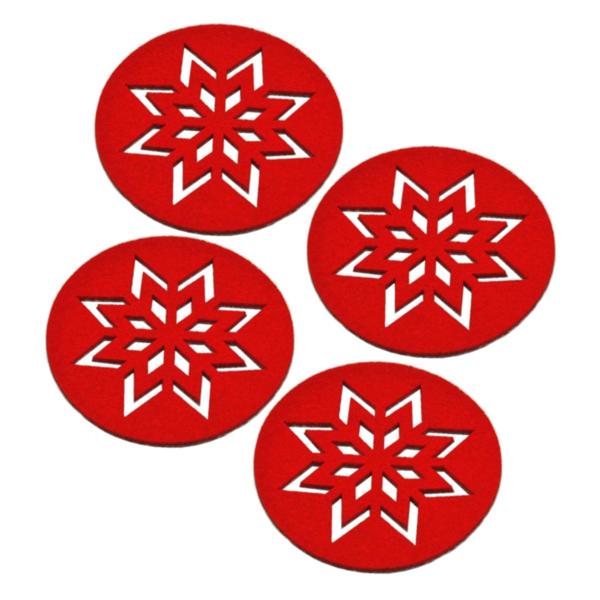 Sottobicchieri Feltro Rosso cm.Ø9,5 pz.4 |M2 Store