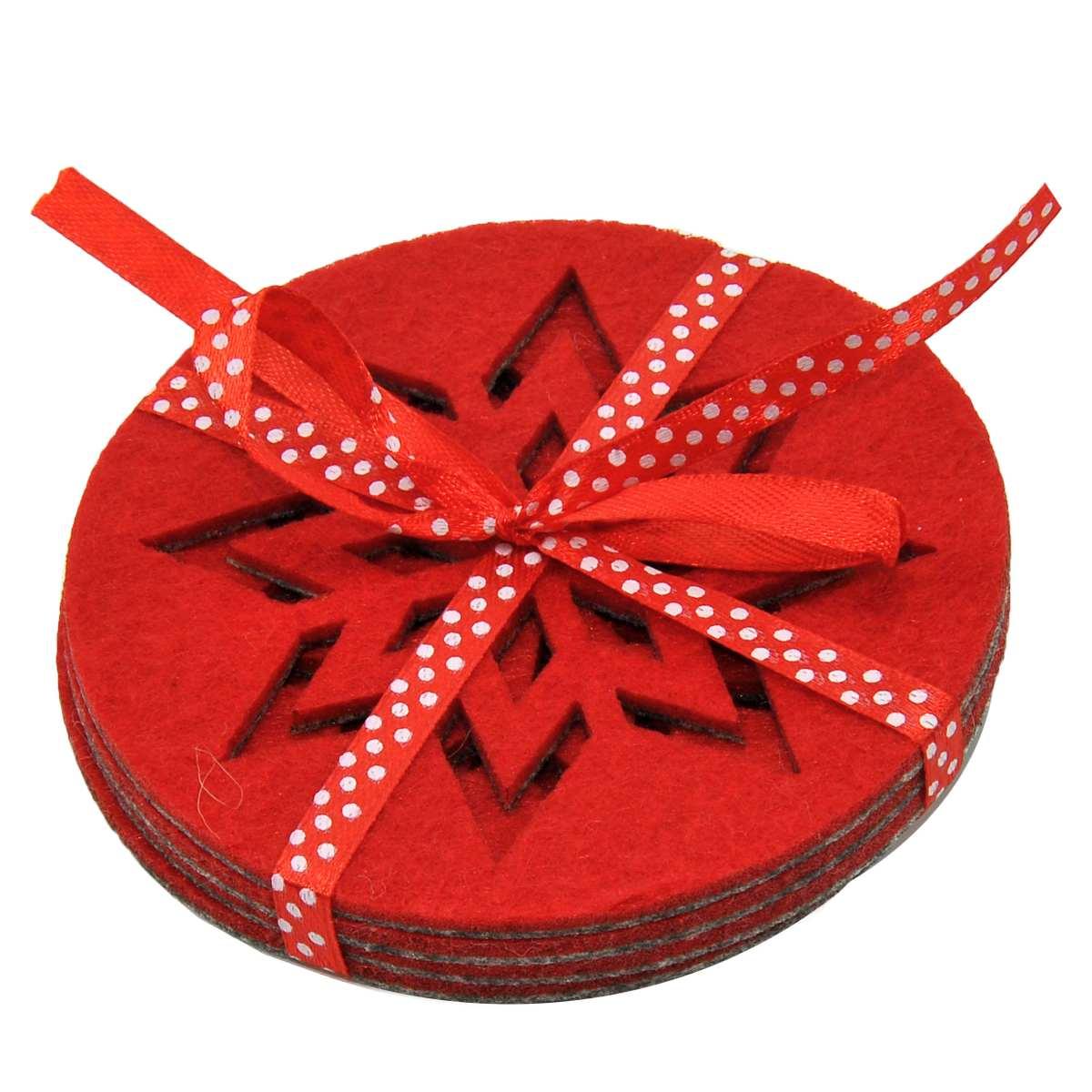 Sottobicchieri Feltro Rosso cm.Ø9,5 pz.4 |M2 Store