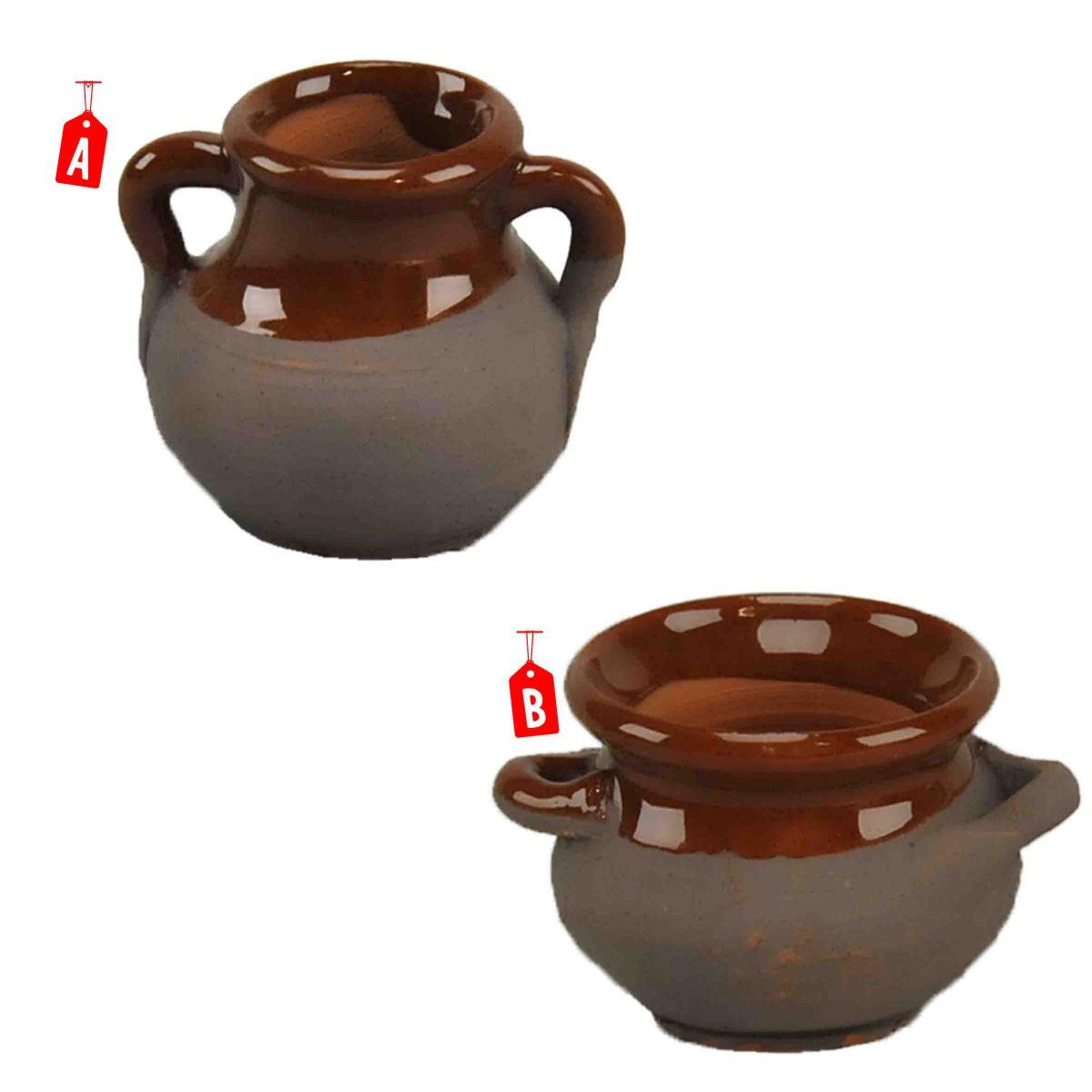 Pentola Terracotta Bicolore con Manici cm.4xH3 2 Modelli | Moranduzzo