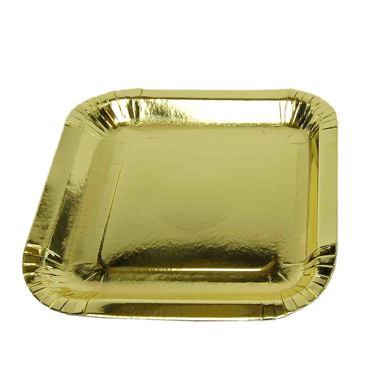 Piatti Carta Natale cm.23,5x23,5 Oro Set pz.10 |M2 Store