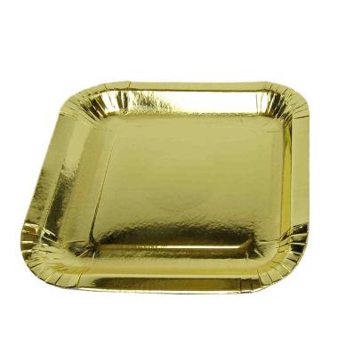 Piatti Carta Natale cm.23,5x23,5 Oro Set pz.10 |M2 Store