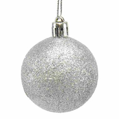 Pallina Natale cm.5 Argento Glitter Set pz.16 |M2 Store