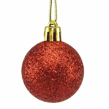 Pallina Natale cm.4 Rosso Glitter Set pz.6 |M2 Store