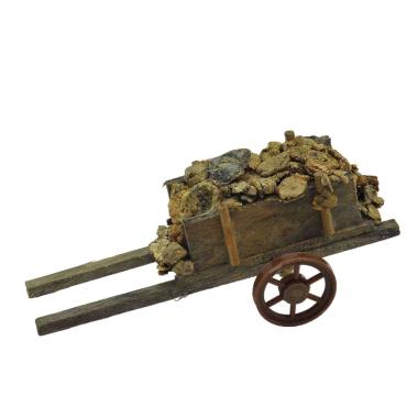 Carretto Legno con 2 Ruote Pietre cm.13x6xH5 | M2 Store