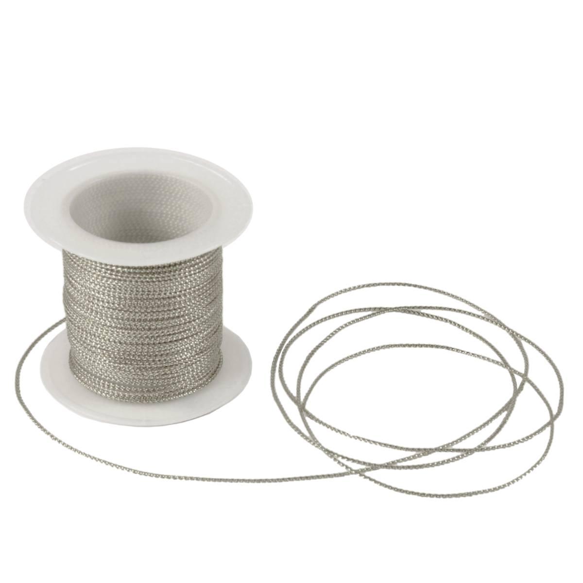 Nastro Cordoncino Argento Lucido cm.Ø1 mt.10