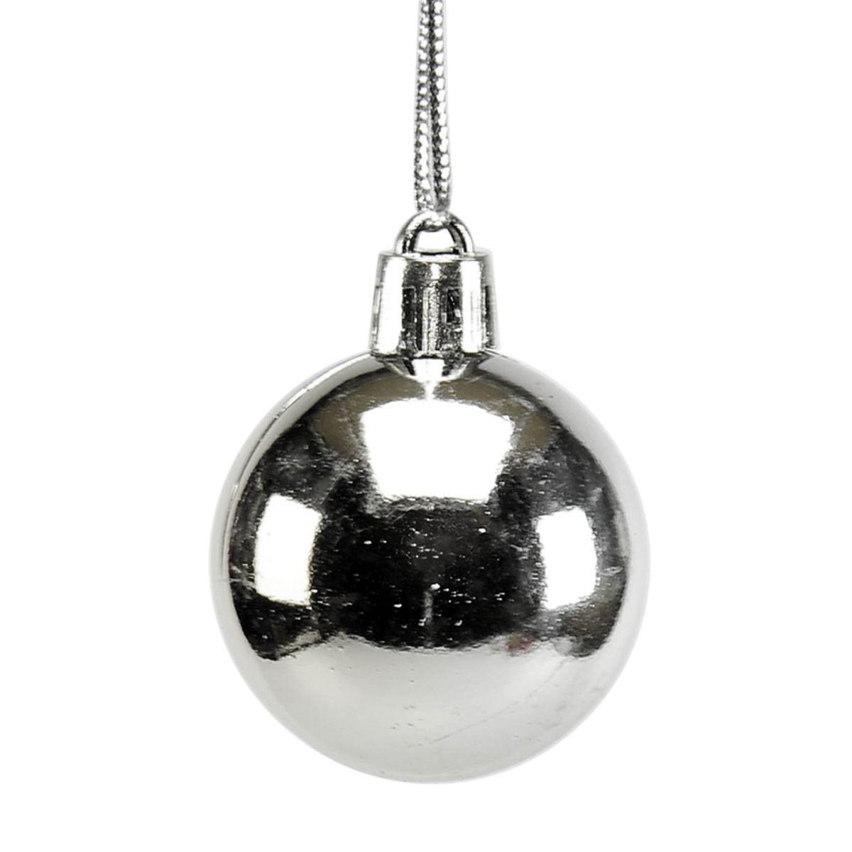 Pallina Natale cm.4 Argento Lucido Set pz.6 |M2 Store
