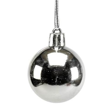 Pallina Natale cm.4 Argento Lucido Set pz.6 |M2 Store