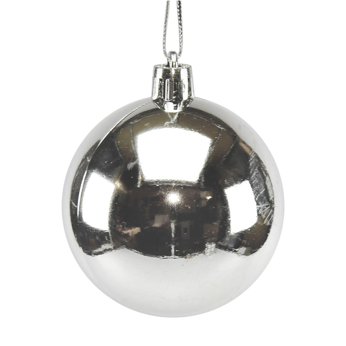 Pallina Natale cm.6 Argento Lucido Set pz.12 |M2 Store