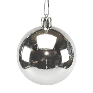 Pallina Natale cm.6 Argento Lucido Set pz.12 |M2 Store