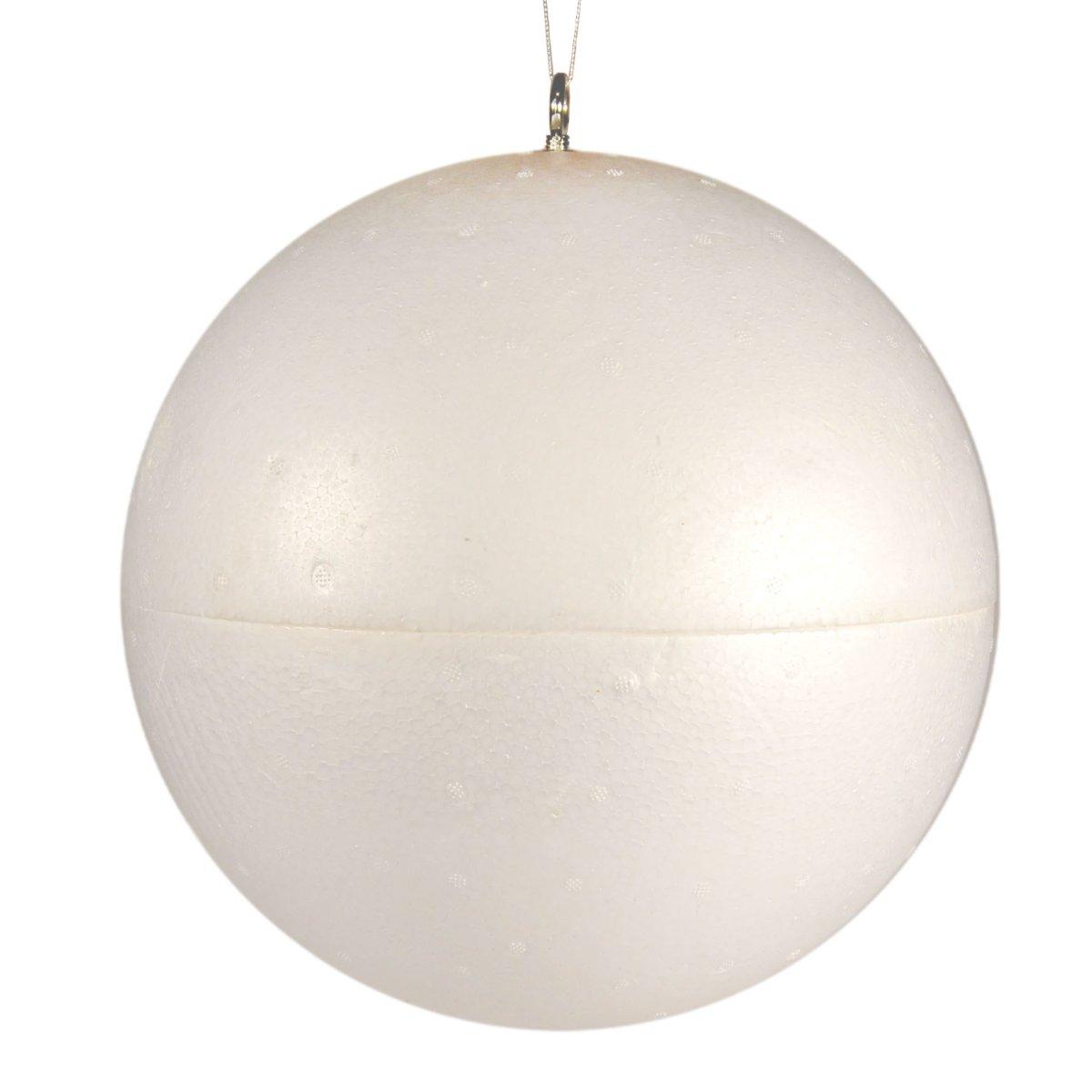 Pallina Natale Polistirolo cm.30 Bianco con Gancio per App. |M2 Store