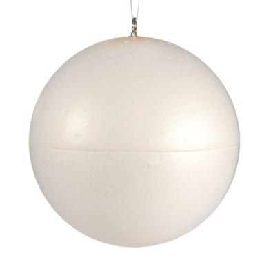 Pallina Natale Polistirolo cm.30 Bianco con Gancio per App. |M2 Store