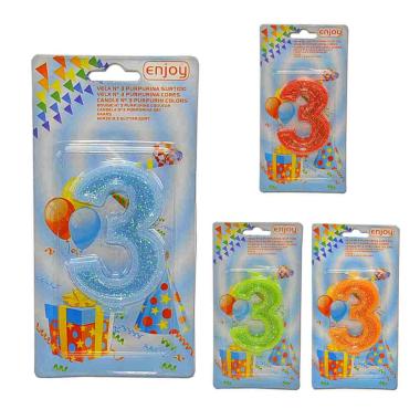 Candelina Compleanno N.3 Porporina 4 Colori |M2 Store