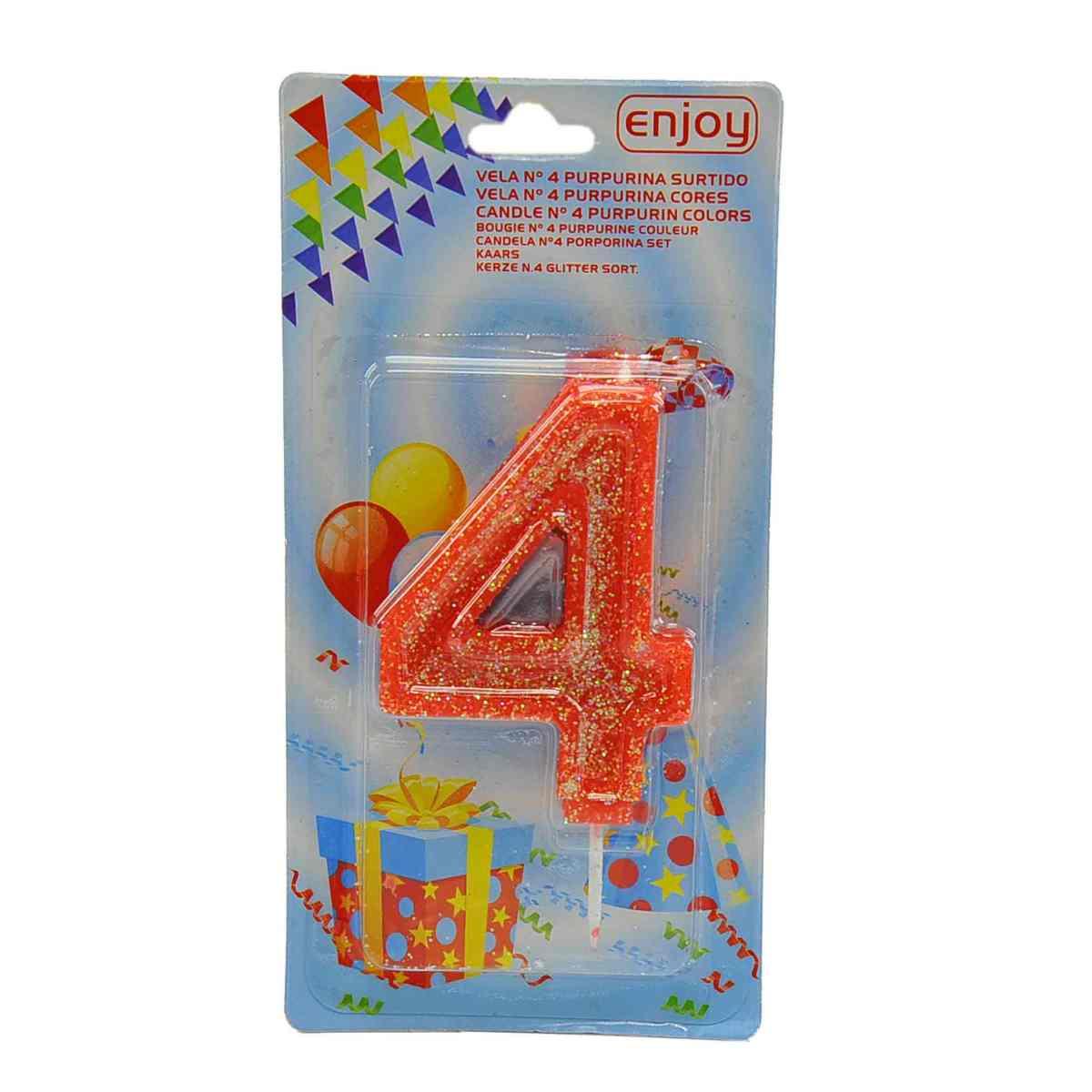 Candelina Compleanno N.4 Porporina 4 Colori |M2 Store