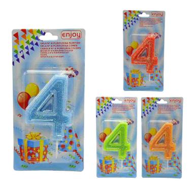 Candelina Compleanno N.4 Porporina 4 Colori |M2 Store