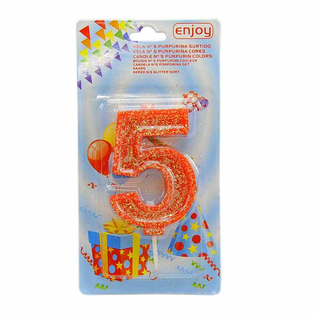 Candelina Compleanno N.5 Porporina 4 Colori |M2 Store