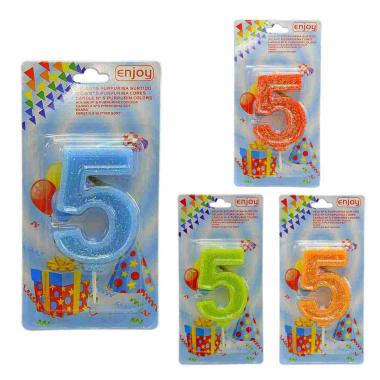 Candelina Compleanno N.5 Porporina 4 Colori |M2 Store