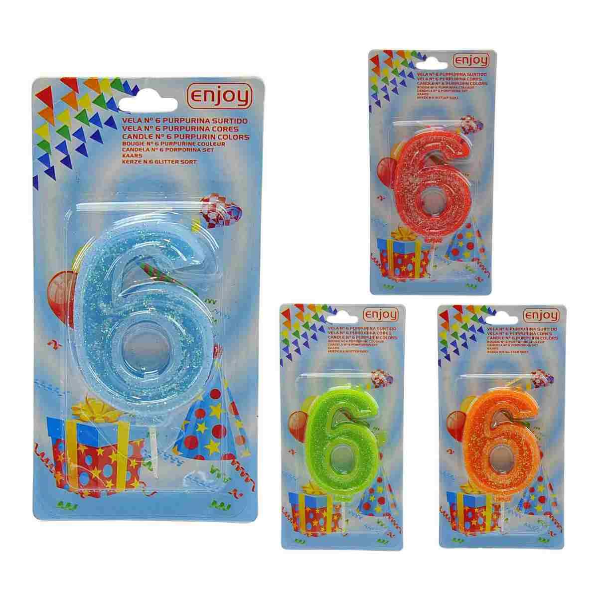 Candelina Compleanno N.6 Porporina 4 Colori |M2 Store