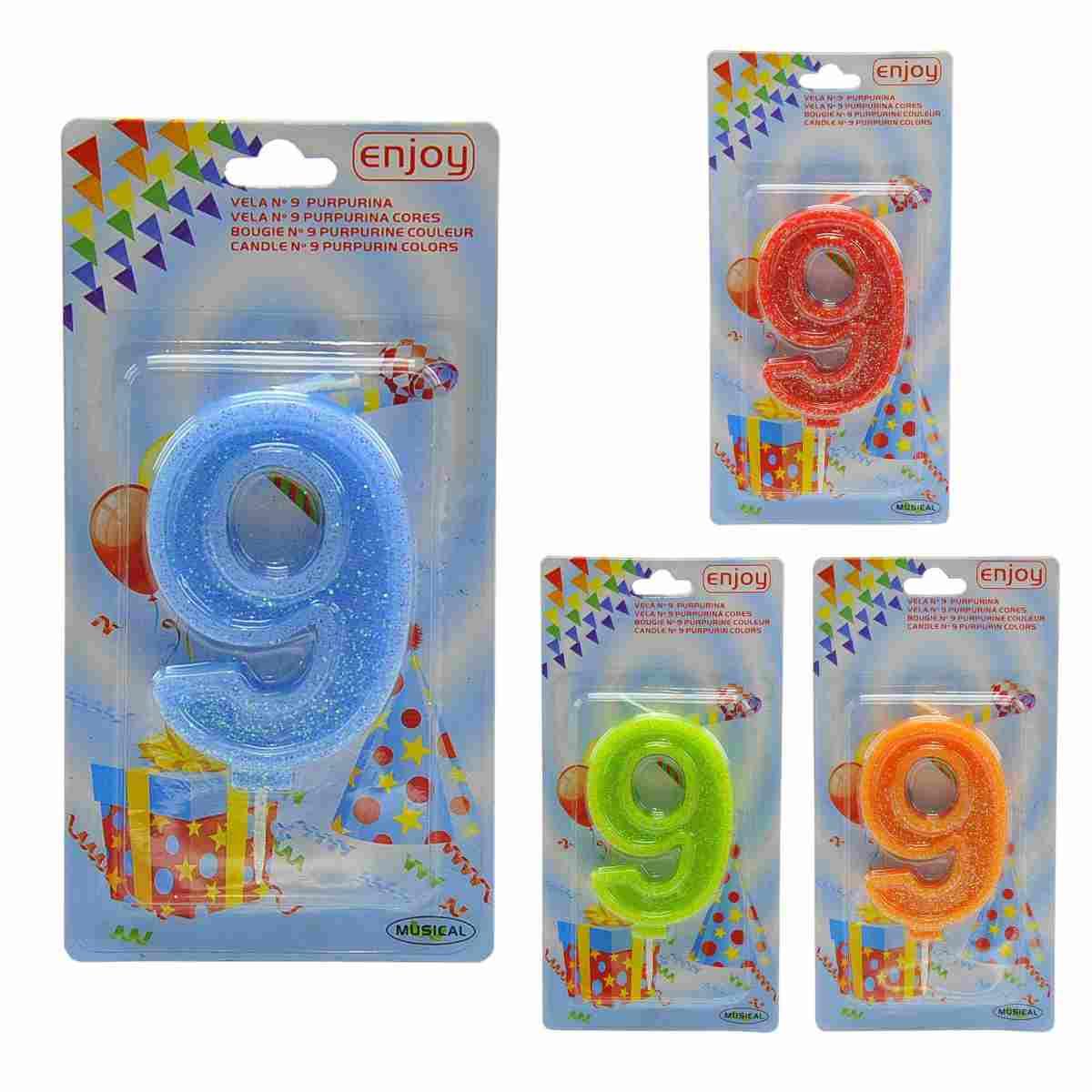 Candelina Compleanno N.9 Porporina 4 Colori |M2 Store